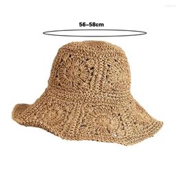 Wide Brim Hats Sun Protection Hat Stylish Women's Crochet Straw Foldable Uv For Beach Or Summer Outings