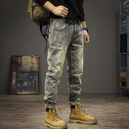 Mens Jeans Rugged Work Vintage Cowboy Pants Distressed Washed Classic Look Durable Comfortable for Everyday Wear Baggy Cargo 230809