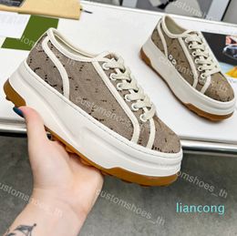 Designer Canvas Shoes Low Top Leather Sneaker Platform Trainer Letter Printing Chunky Shoe Outdoor