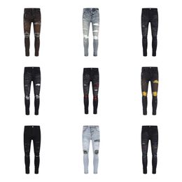 Ripped jeans miri Jeans Men's Jeans designer jeans Knee Skinny Straight Size 30-40 Motorcycle Trendy Long Straight Hole High Street denim