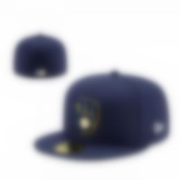 Hot Milwaukeebrewers Fitted Hip Hop Size Hats Baseball Caps Adult Flat Peak for Men Women Full Closed H5-8.9