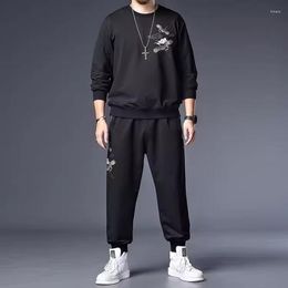 Men's Tracksuits Spring Autumn Sweater Sports Pants Suit Loose Casual High Street Fitness Hoodies Trousers Male Sportswear