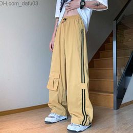 Women's Pants Capris Men's casual bag wide leg sports pants yellow loose brushed street clothing commodity pants women's hip-hop joggers Z230809