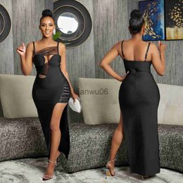 Basic Casual Dresses Ladies Outfit For Women Dress Clothing Long Beach Dresses Tunic Slim 2023 Midi Bodycon Frocks Fashion Pure Color Gauze Hollow J2308009