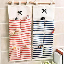 Storage Boxes Bag Linen Closet Hanging For Fabric Organizer With Family Pockets Bedroom Handbag Foldable 6 Cotton