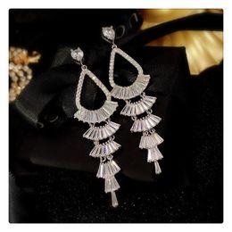 Dangle Earrings Earring For Women 925 Skirt Design Engagement Wedding Jewellery Exquisite Accessories Fine Valentine's Day Gift
