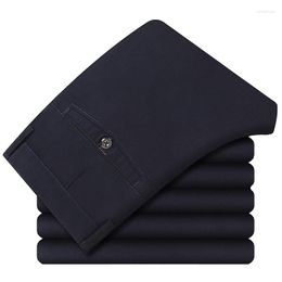 Men's Pants Slim Casual Full Lent Fasion Business Stretc Trousers Male Brand Black Blue Pantalones