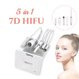 5 em 1 7d Hifu12 Lines Micro Handle Máquina de Ultrassom Focada de Alta Intensidade para Lifting Facial Máquina Ultrassônica de Redução de Envelhecimento para Emagrecimento Corporal