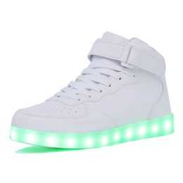 Sneakers KRIATIV Adult Kids Boy and Girl's High Top LED Light Up Shoes Glowing Luminous Sole for Women Men Party Wear 230808