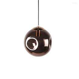 Pendant Lamps Nordic Amber Mirror Lights Bedroom Corridor Bedside Special Molecular Glass Lamp Dining Living Room Hanging Lighting