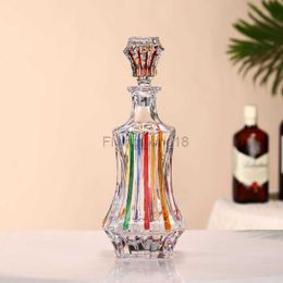 Italian Murano Design Crystal Whisky Wine Bottle Enamel Coloured Glass Whiskey Decanter Bar KTV Brandy Chivas Storage Container HKD230809