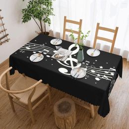 Table Cloth Rectangular Waterproof Music Note Cover Tablecloth For Picnic