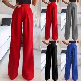 Women's Pants Capris Women's wide leg pants Solid casual high waist wide leg Palazzo Trousers women's pants Z230809