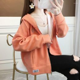 Women's Hoodies 2023 Spring Autumn Clothing Casual Female Zip Up Loose Hooded Oversize Hoodie Women Sweatshirts Outwear E230