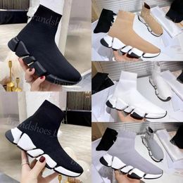 Designer Sneakers Knitted Sock Shoes Men Trainers Women Shoes Speed Canvas Sneaker Embossed Platform Trainer Luxury Outdoor Runner with Box