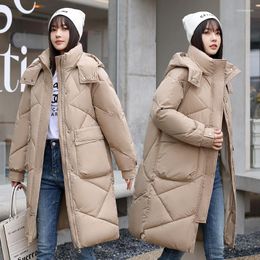 Women's Trench Coats Winter Women Mid-long Parkas Jackets 2023 Casual Thick Warm Hooded Pattern Coat Female Outwear Windproof Jacket