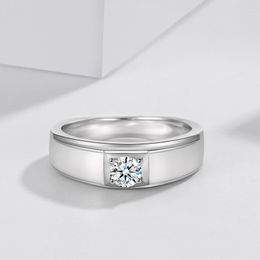 Cluster Rings HOYON Mini Natural Diamond Jewellery S925 Sterling Silver Colour Ring For Men Bizuteria Pure Gemstone Anillos Box