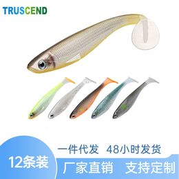 Baits Lures 12pcs 9cm 6 5g Fishing Bait T tail Soft Without Hook Design Hand painted Luya Bionic Lure Carp 230809