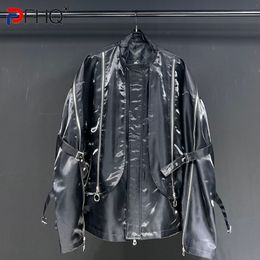 Mens Jackets PFHQ Metallic Design Loose Summer Personality High Quality Original Patchwork Coat 21F1418 230808