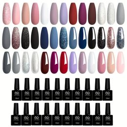 20-Piece Gel Nail Polish Kit: Modern Muse Collection with Matte & Glossy Top Coat for DIY Nail Art for Women