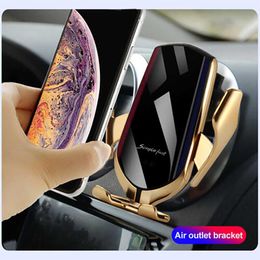 Qi Automatic Clamping 10W Wireless Charger Car Phone Holder Smart Infrared Sensor Air Vent Mount Mobile Phone Stand Hold2309