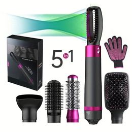 5-in-1 Negative Ion Hair Dryer Brush - Detachable and Interchangeable Straightener and Comb for All Hairstyles