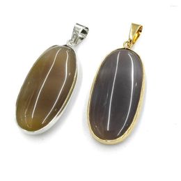 Pendant Necklaces Natural Stone Grey Agate Handmade Crafts DIY Retro Charm Elegant Party Necklace Earrings Jewellery Accessories Gift Making