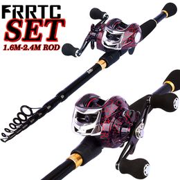 Rod Reel Combo Fishing Telescopic with Baitcasting and for Freshwater or Saltwater 230809