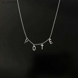 VOTE Necklace Jewellery Unift Former First Lady Of The United States Michelle Obama Wears The Same Necklace Freedom Equality L230620