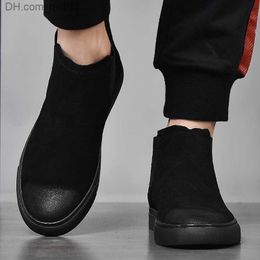 Dress Shoes Hot selling men's comfortable ankle boots men's sliding boots winter boots men's S boots 2023 leather fashion men's high-end casual shoes Z230809