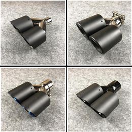 1 PCS Akrapovic Matte Dual Exhaust Tip Sticker Carbon Fiber Universal Exhausts Pipe Car Muffler Tips Nozzles Tail202Q