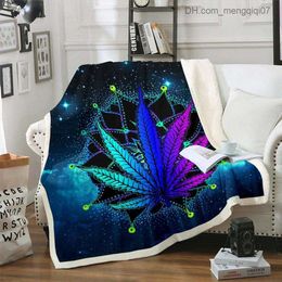 Blankets Swaddling Green weed plants hemp flannel throw blankets warm and comfortable soft home decoration breathable sofa and bed children's adult gifts Z230809