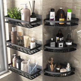 Bathroom Shelves Shelf Makeup Storage Organizer Aluminum Alloy Shampoo Rack Shower Accessories No Drill Wall 230809