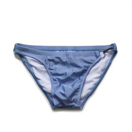 Underpants Men's Sexy Swimming Shorts Bikini With Fashion Metal Buckle Soft Comfortable Trunks Summer Beach