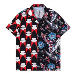 2023 Designer Shirt Mens Button Up Shirts print bowling shirt Hawaii Floral Casual Shirts Men Slim Fit Short Sleeve Dress Hawaiian Top M-3XL