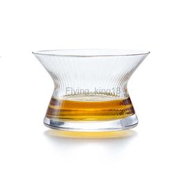Japanese Edo Kiriko Whiskey Spin Glass Neat Bowl Collection Crystal Whisky Cup XO Brandy Limited Creative Rotatable Bar Barware HKD230810