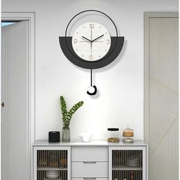 Wall Clocks Pendulum Interior Electronic Nordic Mechanism Needles Backlight Clock Kitchen Horloge Murale Room Decorations