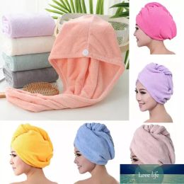 Top Quality Dry Hair Caps Microfiber Quick Dry Shower Magic Absorbent Hair Towel Drying Turban Wrap Spa Bathing Cap OCEAN SHIP