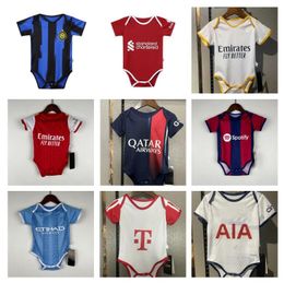 2023 2024 LEWANDOWSKI MBAPPE Real Madrids BELLINGHAM Baby Jerseys Soccer Sets KANE SON Kids Suit Boys Child Football Shirts 23 24 SMITH ROWE SAKA Uniforms 6-18