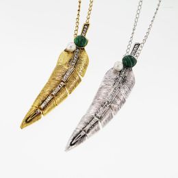 Pendant Necklaces Ethnic Bohemia Leaf Necklace Women Vintage Antique Gold/Silver Plated For Link Chain Wholesales