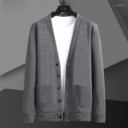 Men's Sweaters Mens Fashion Knitted Cardigan Buttons Casual Long Sleeve Sweater Solid Color Pockets Warm Hombre Coats Tops Jackets C79