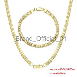 925 Sterling Silver 18K Gold 6MM Chain Bracelets Neckalce For Women Men Fashion Party Wedding Jewellery Sets Gifts x0810