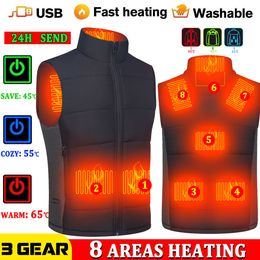 Men's Vests Heating vest men winter jacket women Warm Electric Thermal Waistcoat Fish Hiking Outdoor camping Infrared USB Heated vest jacket 230809