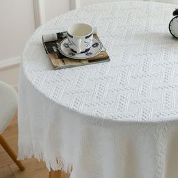 Table Cloth Style Is Pure White Antependium Fabric Cotton And Linen Pograph Background Picnic Blanket_AN2680