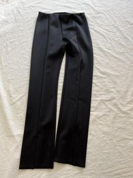 Women's Pants 2023 Early Spring Elastic Fibre Fabric Japan Imported Viscose Slit Straight-leg For Women