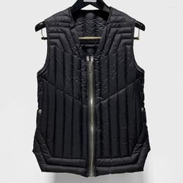Men's Vests High Quality Famous Fashion Brand Down Jacket Classic Original Striped Design Luxury Biker Zipper Vest Unisex