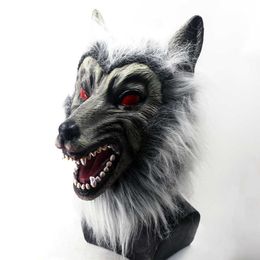 Horror Werewolf Mask Cosplay Creepy Animal Wolf Head Latex Masks Halloween Carnival Masquerade Party Costume Props HKD230810