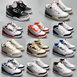 Kids Sneakers 3s Basketball Shoes 3 Toddlers Designer Boys Girls Sport Trainers Children Baby Runners kid youth shoe Palomino Fire Red Black Cement Mocha Size 24-35