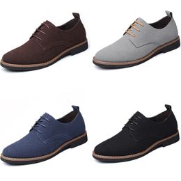 Large size business casual shoes men black brown grey anti-suede mens sneakers breathable color 4