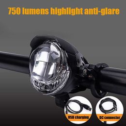 Bike Lights Led anti dazzle lamp 750 lumen anti dazzle bicycle headlight USB / DC interface HKD230810